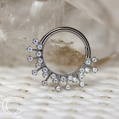 Stellar- CZ- Titanium Hinge Ring