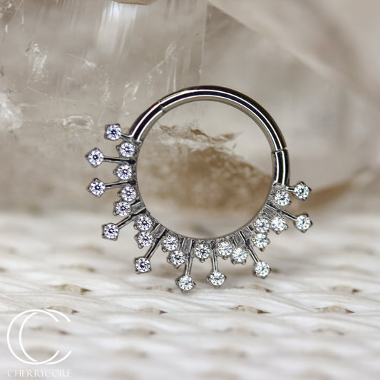 Stellar- CZ- Titanium Hinge Ring