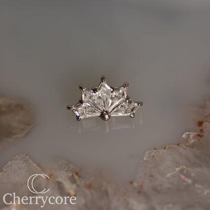 Kite Fan-Titanium-CZ- Threaded attachment