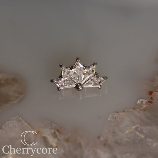 Kite Fan-Titanium-CZ- Threaded attachment