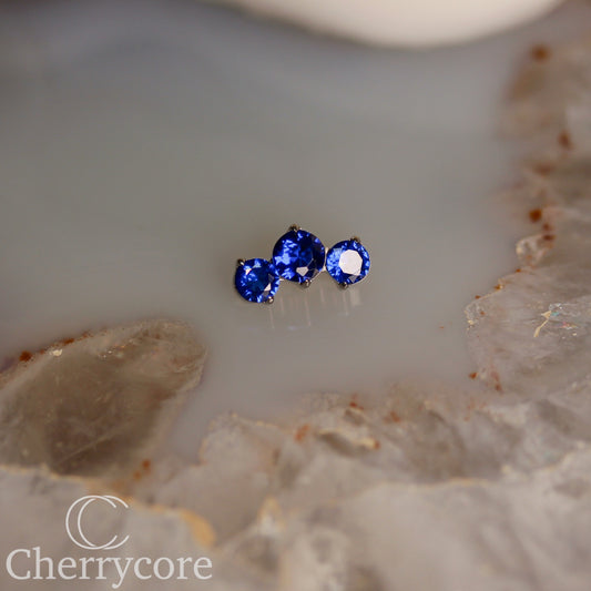 Prong Set Sapphire Cz Mini Arc -  Titanium Threaded attachment