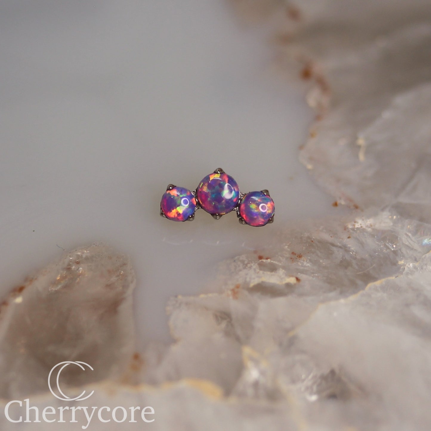 Prong Set Lavender Opal Mini Arc -  Titanium Threaded attachment