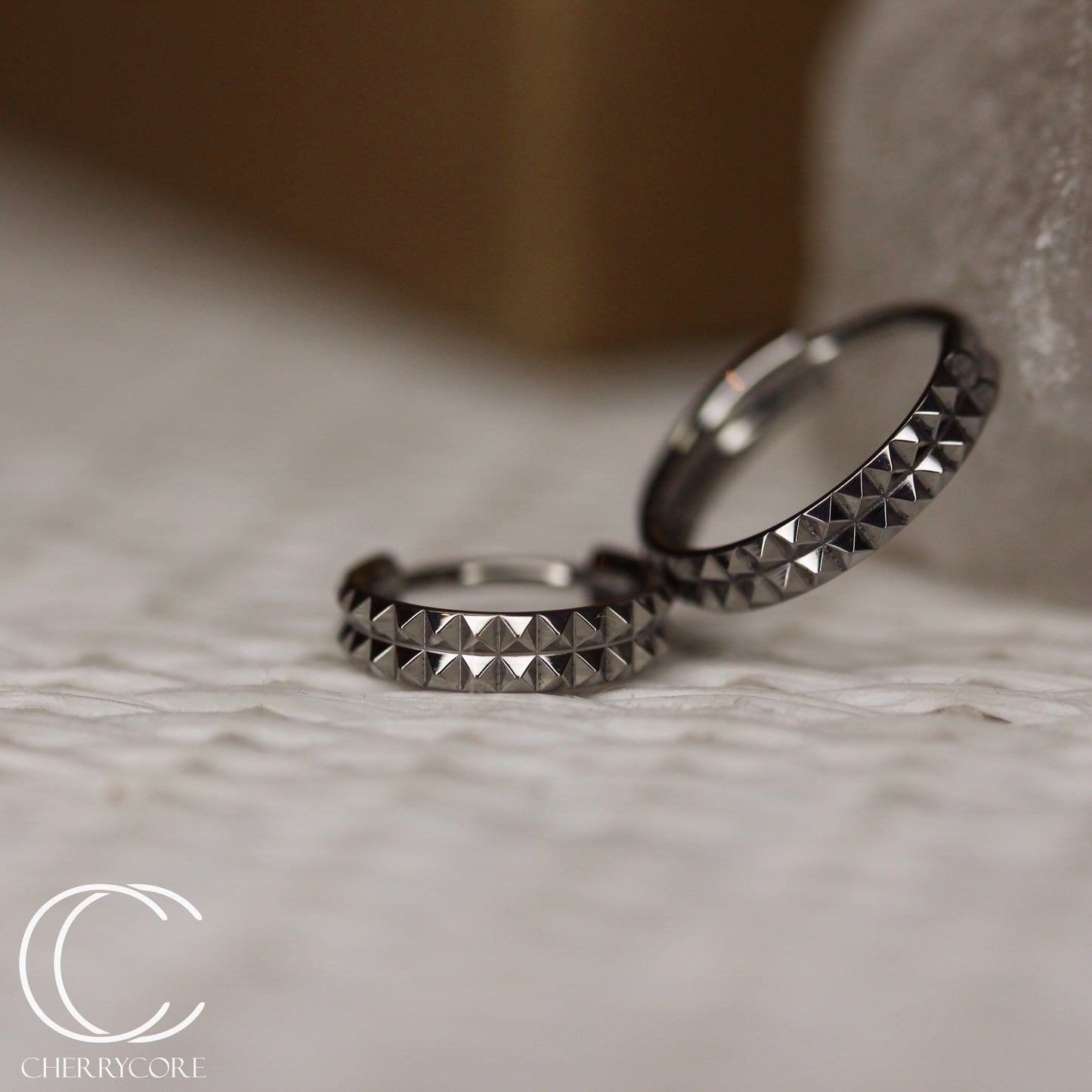 Titanium Pyramid- Cuff Style- Hinge Ring