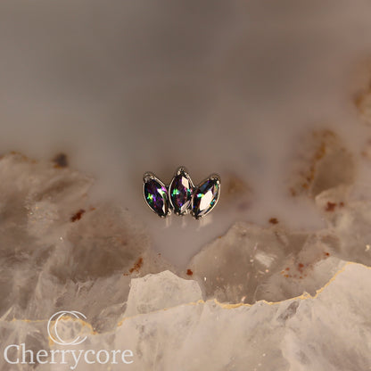 Mini Marquise Fan Paradise Shine CZ - Titanium Threaded Attachment