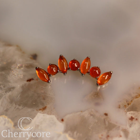 Natural Red Onyx  Marquise Arc- Threaded attachment