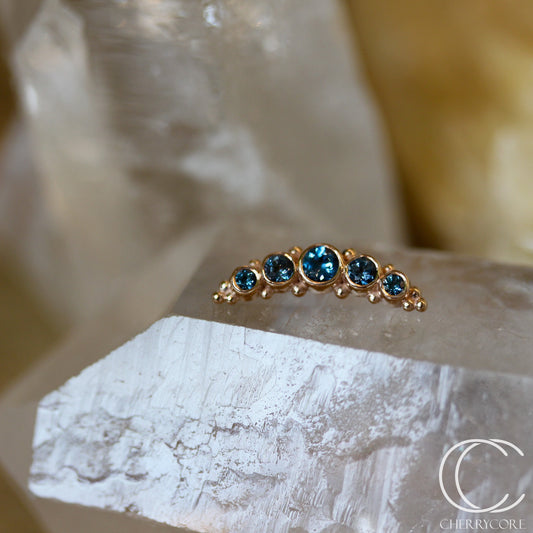5 Gem Graduating Panaraya- London Blue Topaz- Threaded Attachment