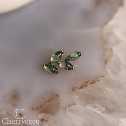 Autumn -Genuine Moss Agate- Titanium Threaded Attachment