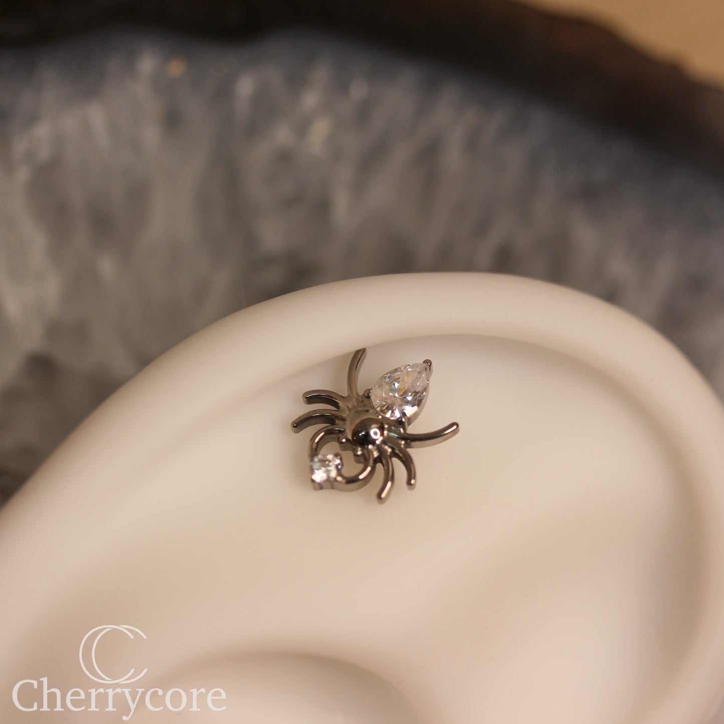 Spider- Cubic Zirconia- Threaded attachment