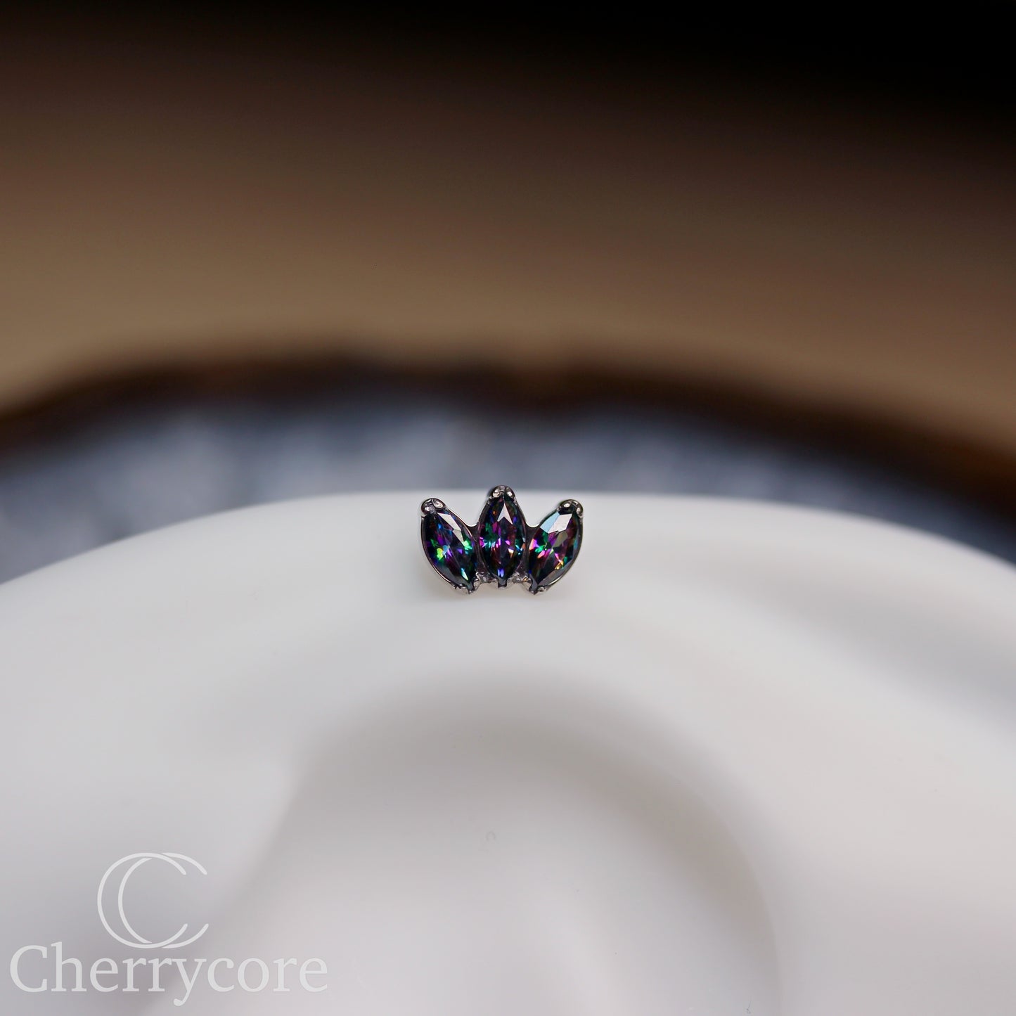 Mini Marquise Fan Paradise Shine CZ - Titanium Threaded Attachment