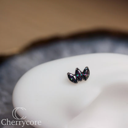 Mini Marquise Fan Paradise Shine CZ - Titanium Threaded Attachment