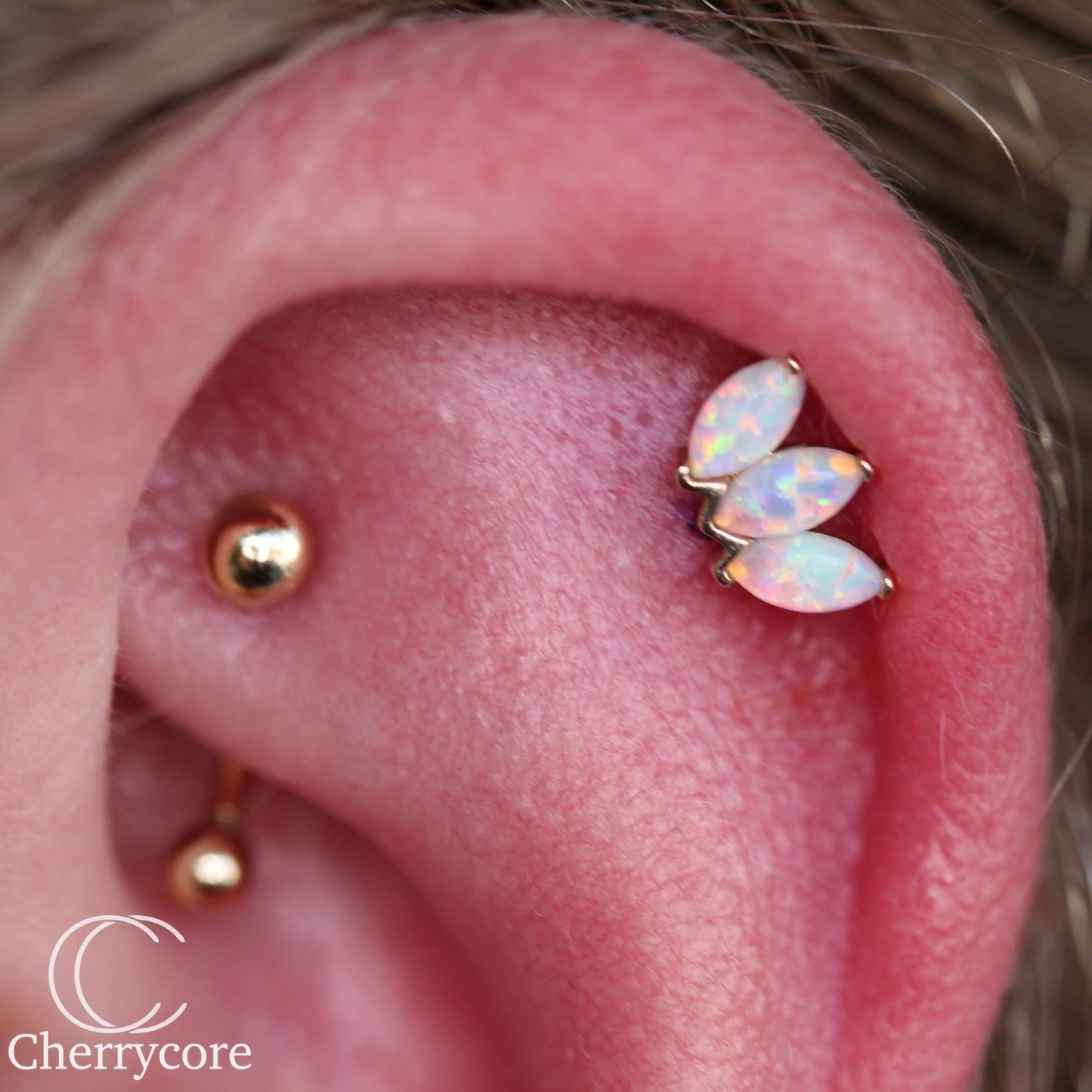 3 Gem Marquise Fan Threadless Attachment