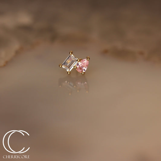 14k- Aurelle- Pink CZ -Threadless attachment