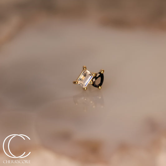 14k- Aurelle- Black CZ -Threadless attachment