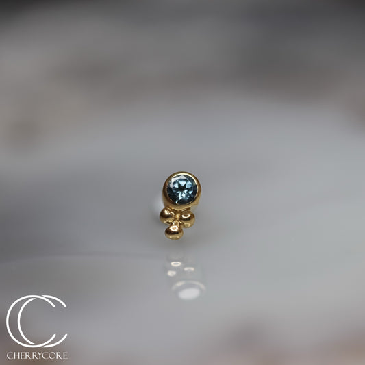 London Blue Topaz  Bezel Tribead Duo- Threadless Attachment