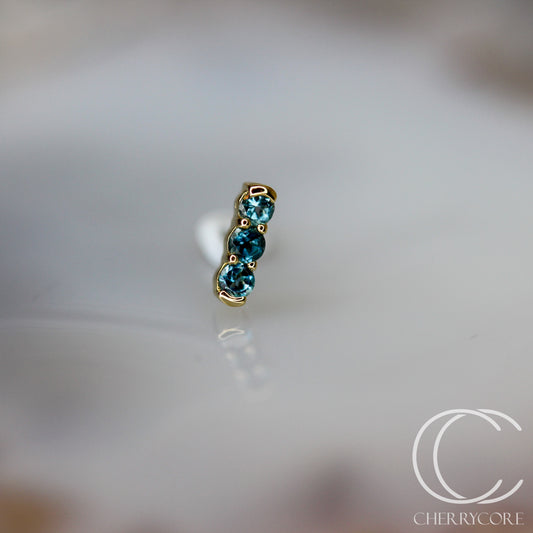 The Bee's Knees- Genuine London Blue Topax- Threadless Attachment