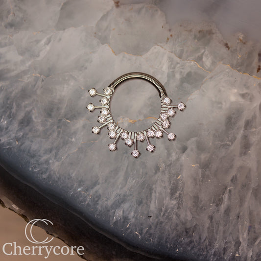 Stellar- CZ- Titanium Hinge Ring