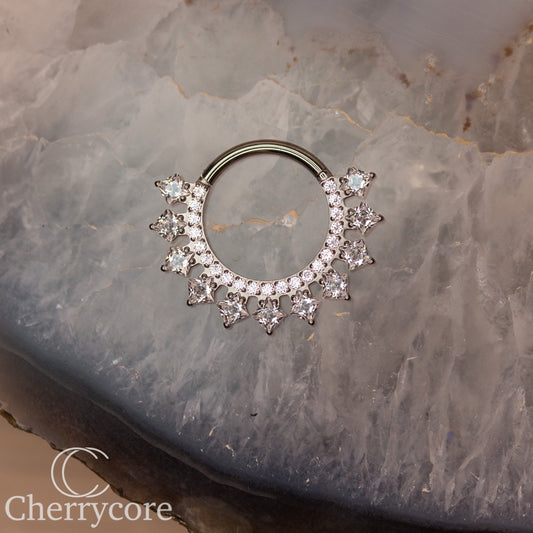 Royalty- Princess Cut Gem Hinge Ring