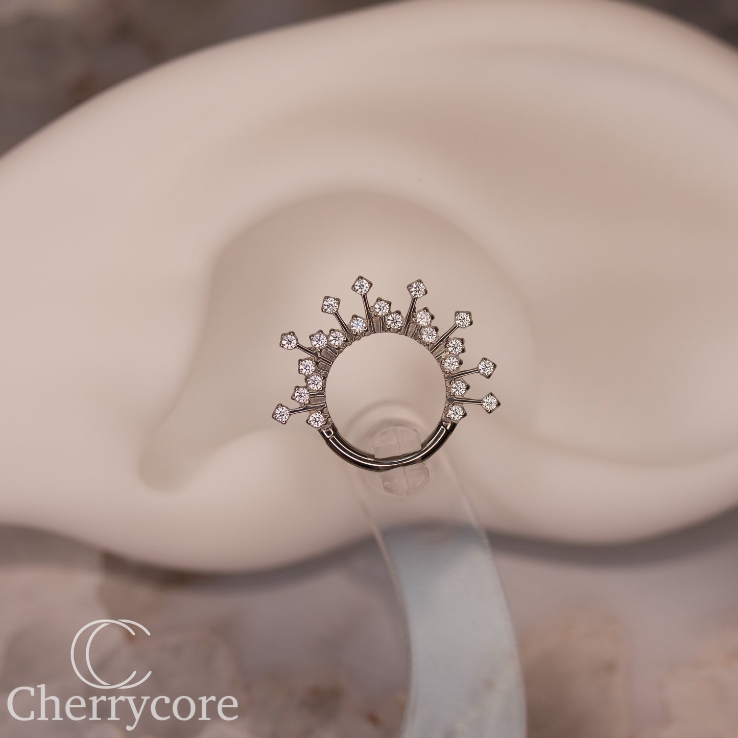 Stellar- CZ- Titanium Hinge Ring