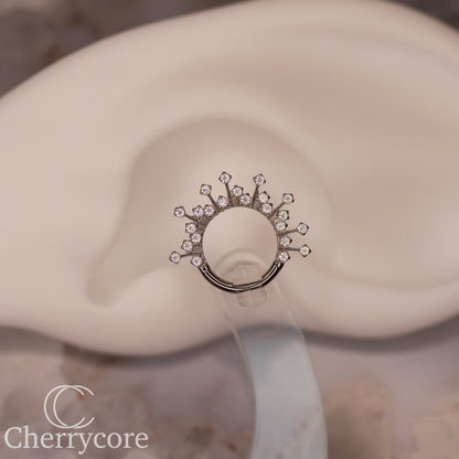 Stellar- CZ- Titanium Hinge Ring