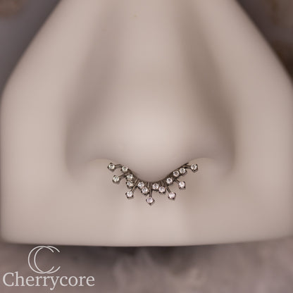 Stellar- CZ- Titanium Hinge Ring