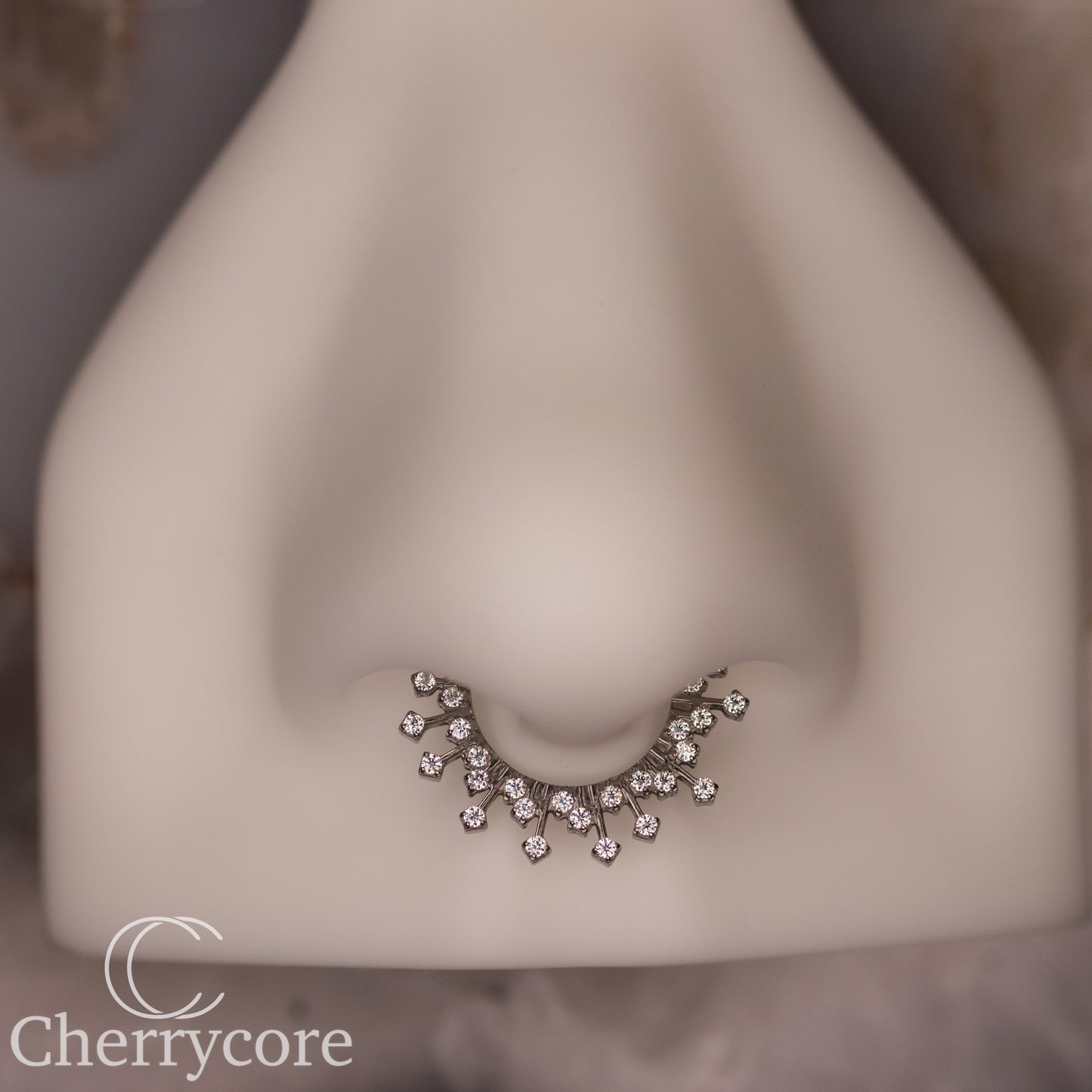 Stellar- CZ- Titanium Hinge Ring