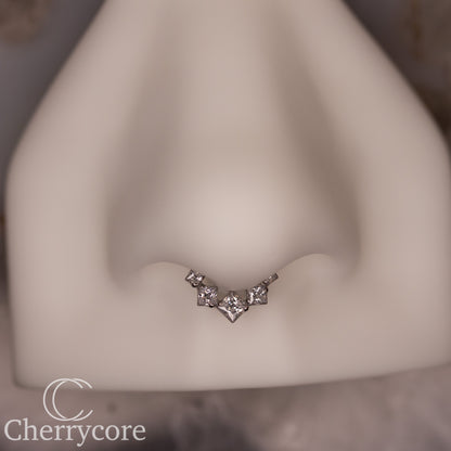 Graduating Princess Cut CZ Titanium Hinge Ring
