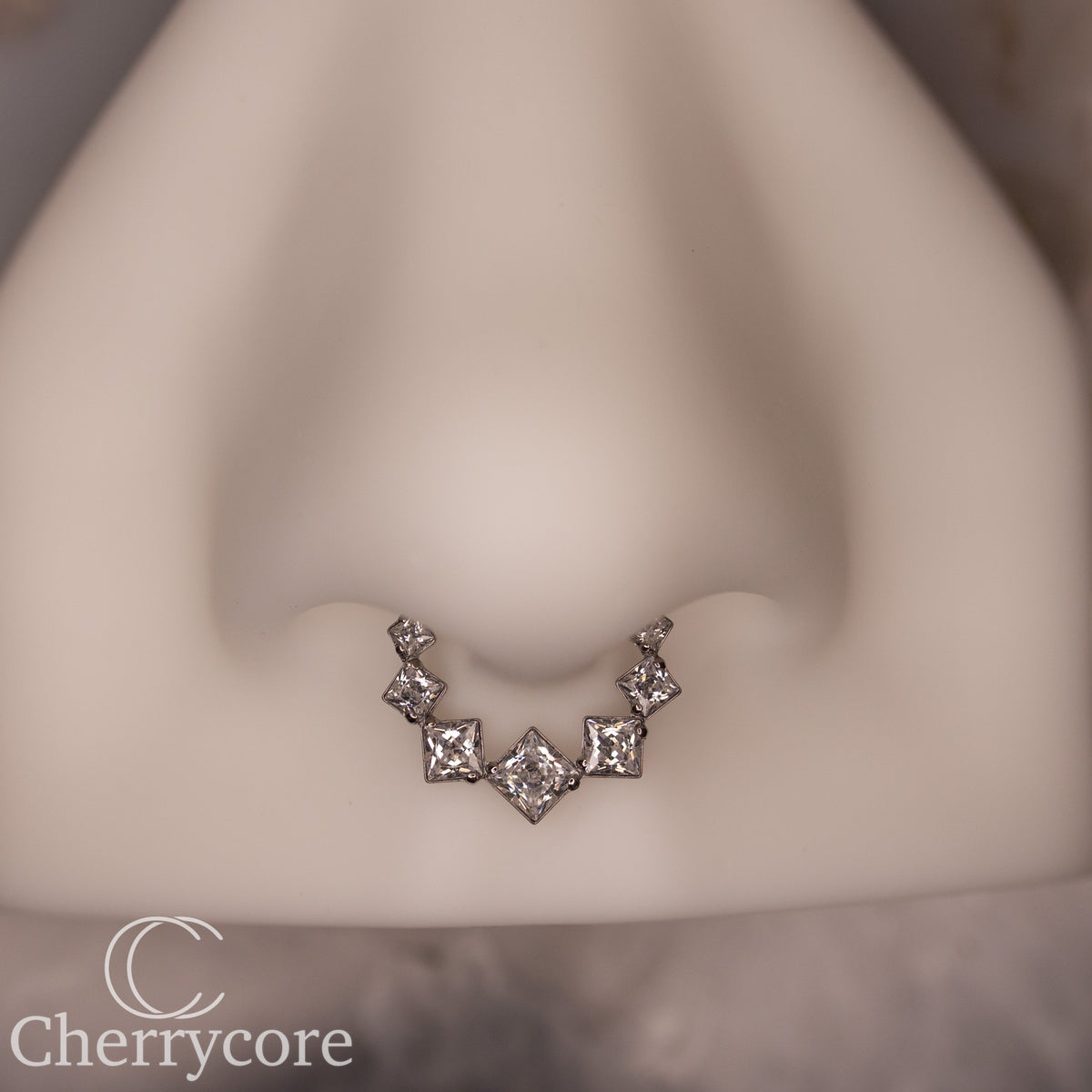 Graduating Princess Cut CZ Titanium Hinge Ring