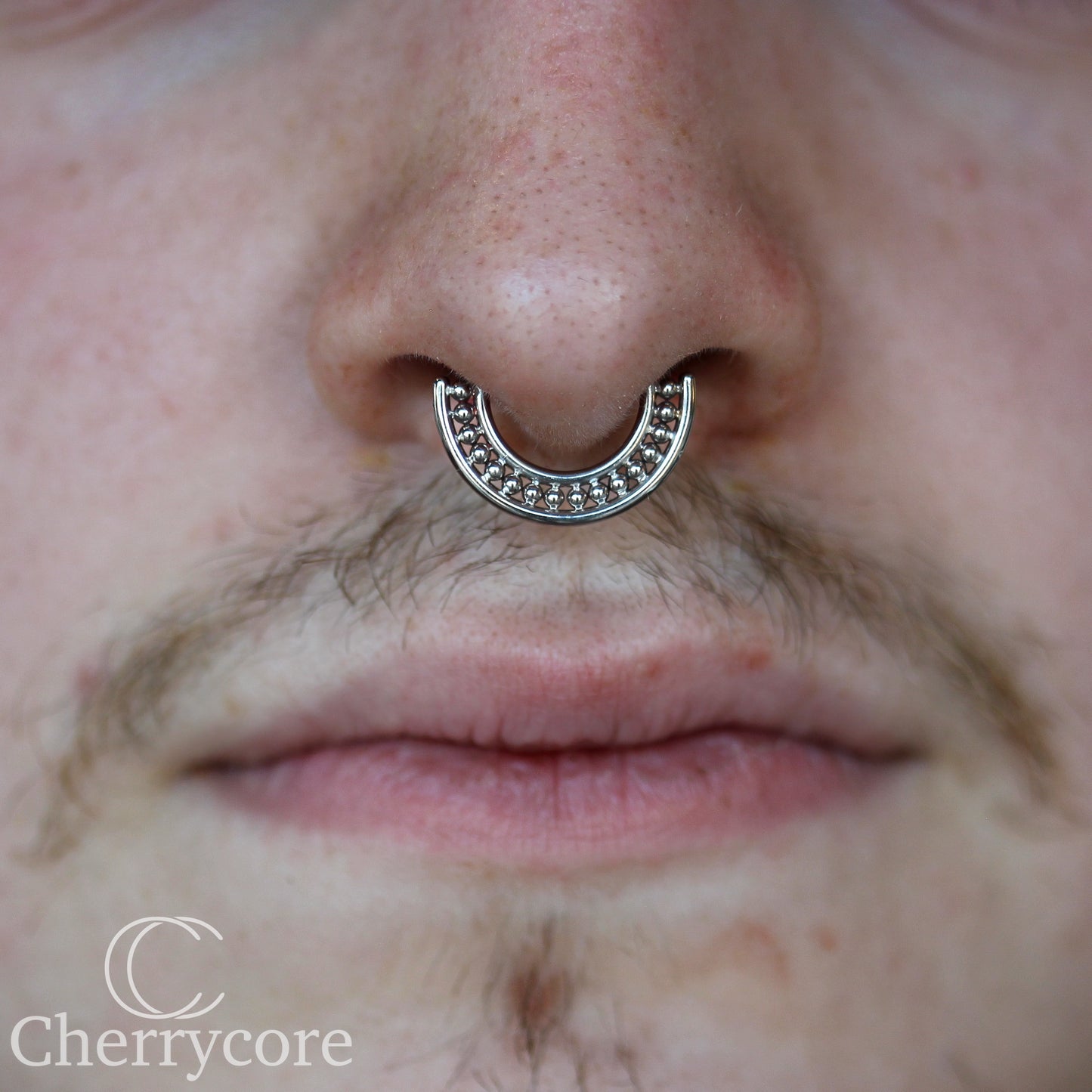 Titanium Bead Half Circle Hinge Ring