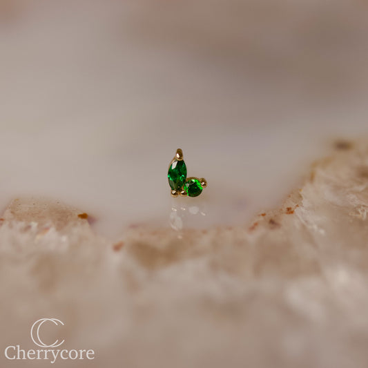 Eloria-14k Gold - Emerald CZ -Threadless attachment