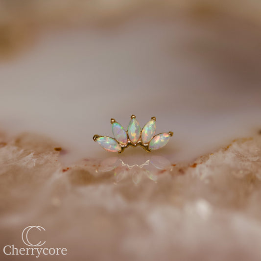 14k White Opal Marquise Fan- Threadless Attachment