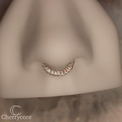 14kt Baguette CZ Hinge Ring