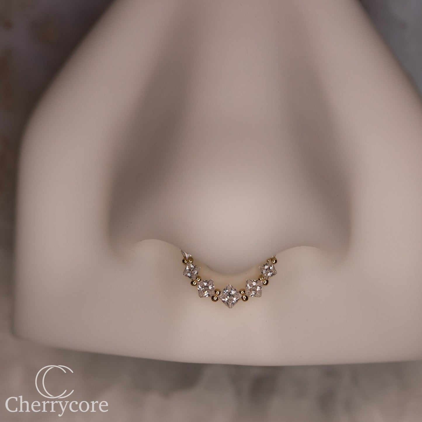 14kt Princess Cut CZ Hinge Ring