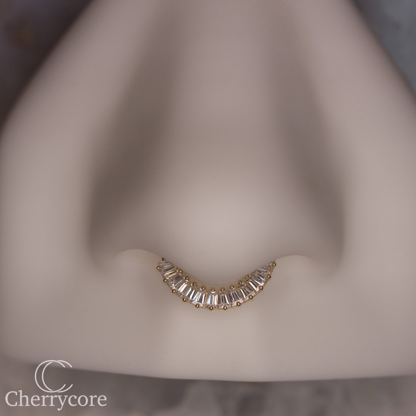 14kt Baguette CZ Hinge Ring