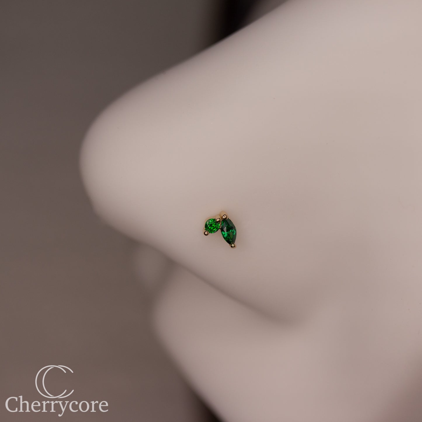 Eloria-14k Gold - Emerald CZ -Threadless attachment