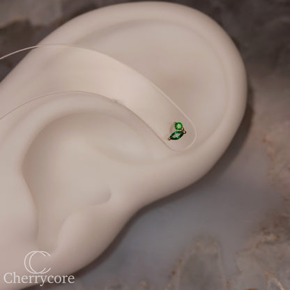 Eloria-14k Gold - Emerald CZ -Threadless attachment