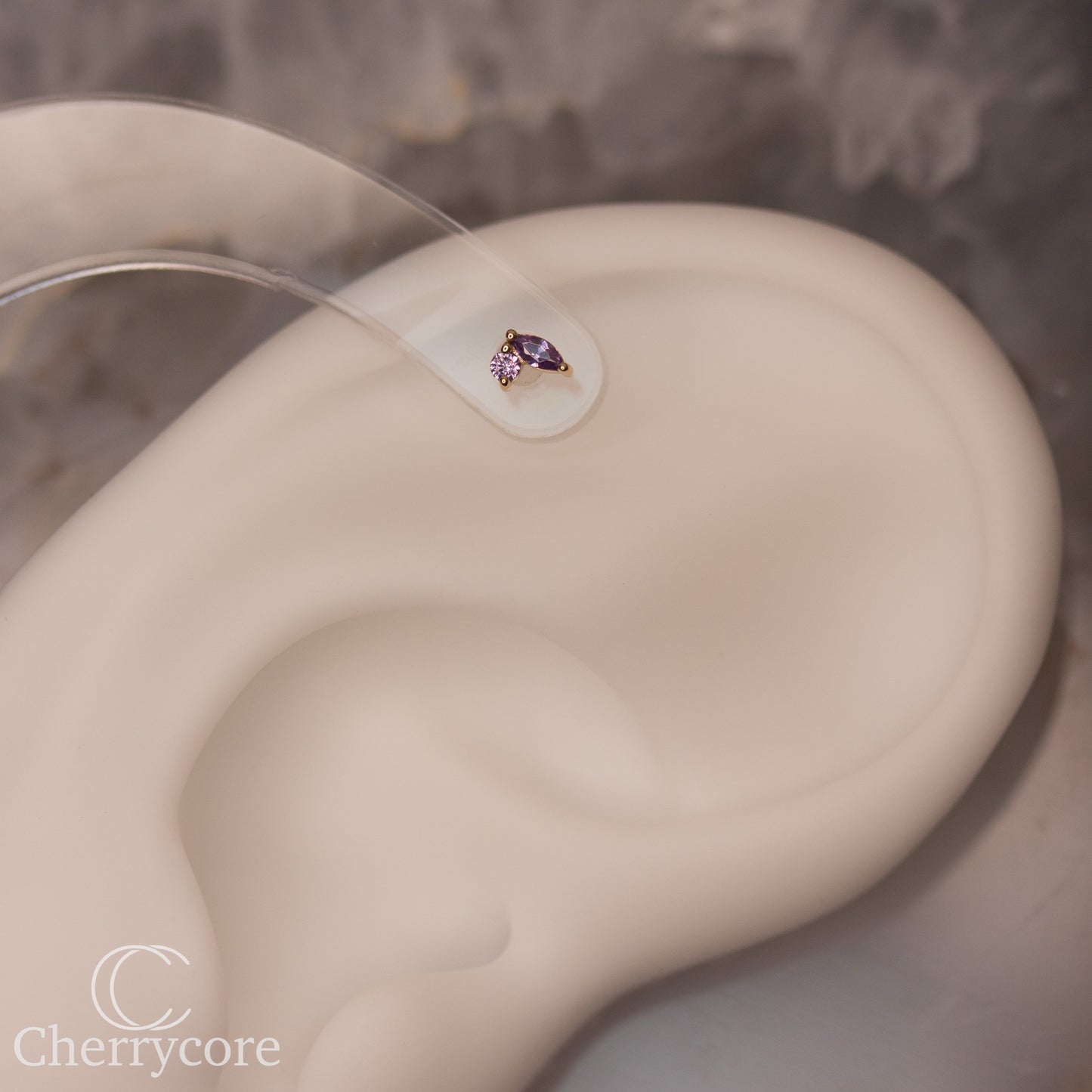 Eloria-14k Gold - Amethyst CZ- Threadless attachment