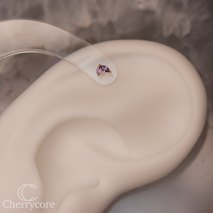 Eloria-14k Gold - Amethyst CZ- Threadless attachment