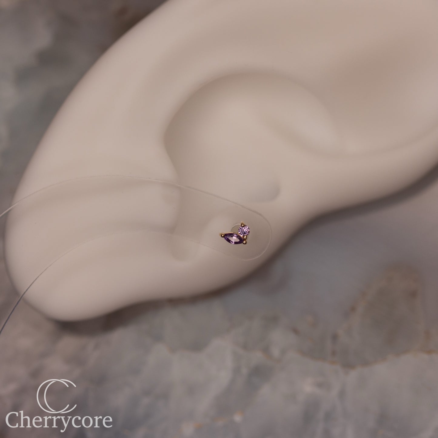 Eloria-14k Gold - Amethyst CZ- Threadless attachment