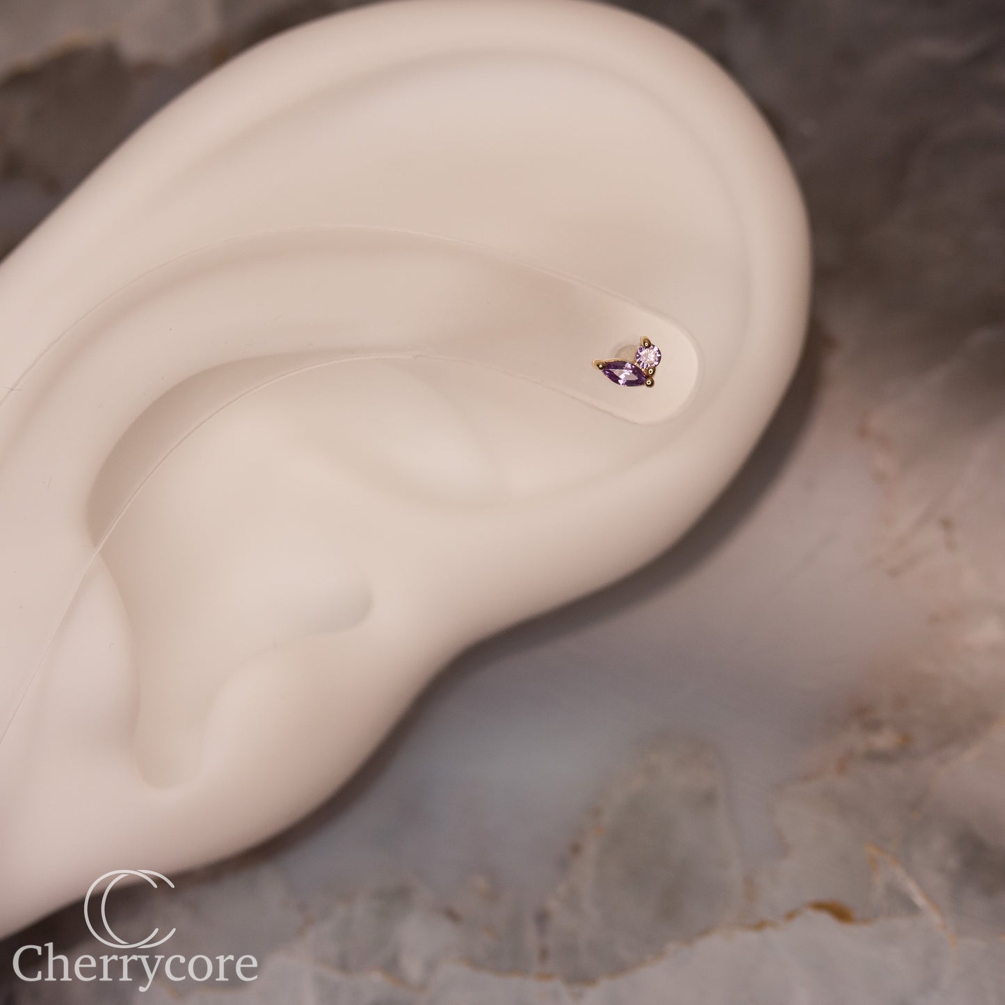 Eloria-14k Gold - Amethyst CZ- Threadless attachment