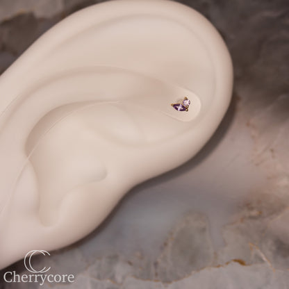 Eloria-14k Gold - Amethyst CZ- Threadless attachment