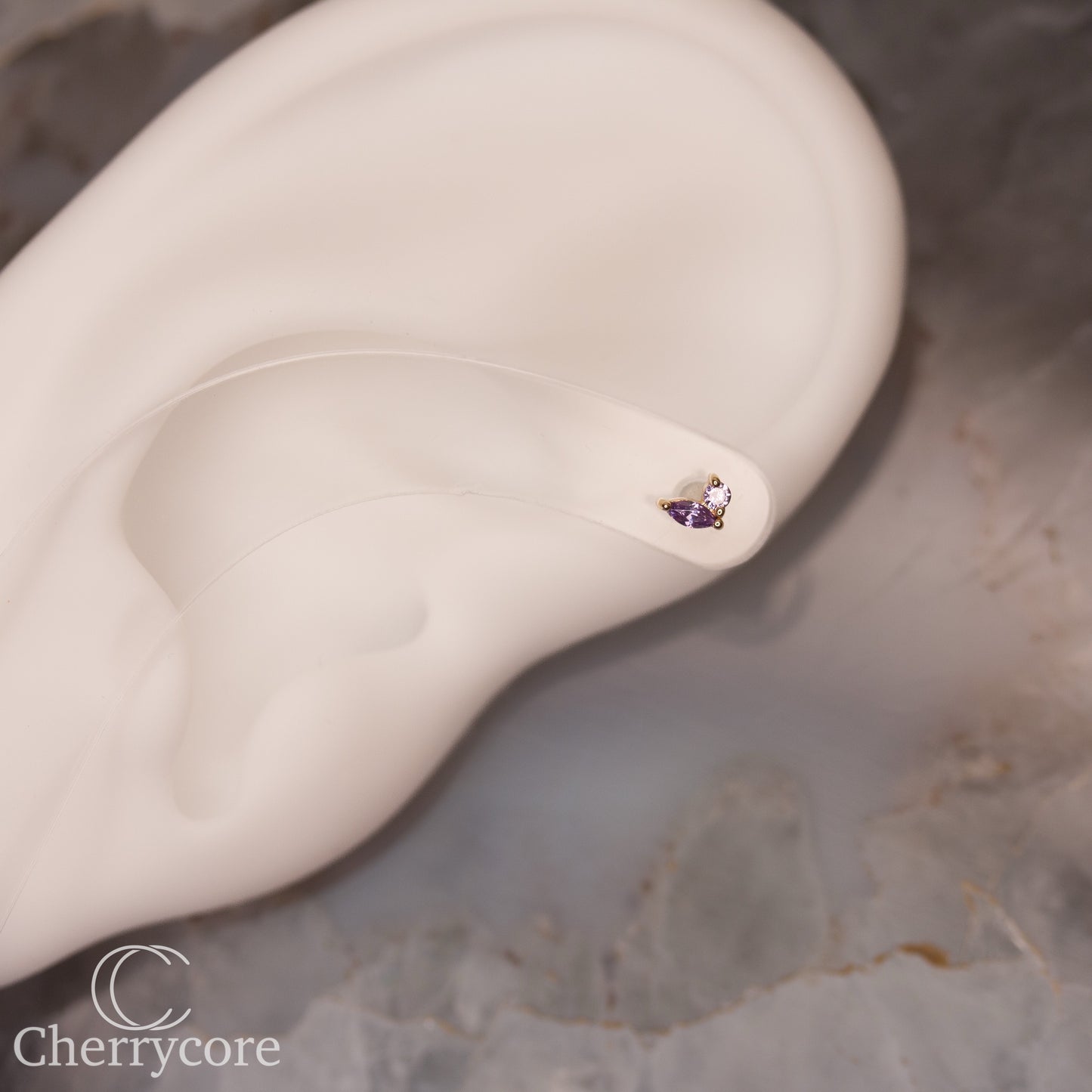 Eloria-14k Gold - Amethyst CZ- Threadless attachment