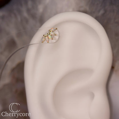 14k White Opal Marquise Fan- Threadless Attachment