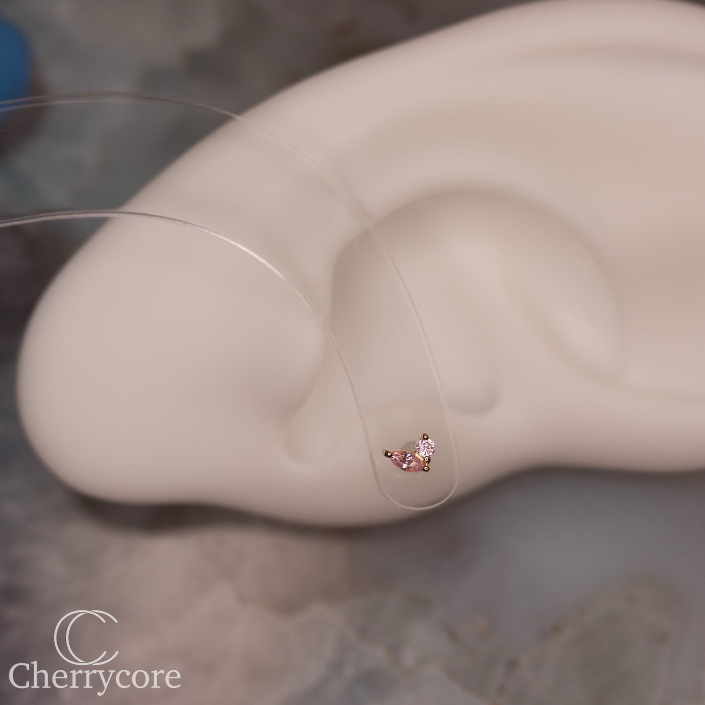 Eloria-14k Gold - Pink CZ- Threadless attachment