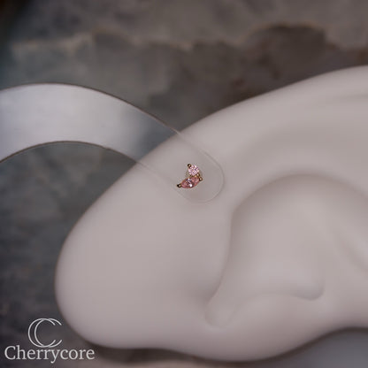 Eloria-14k Gold - Pink CZ- Threadless attachment