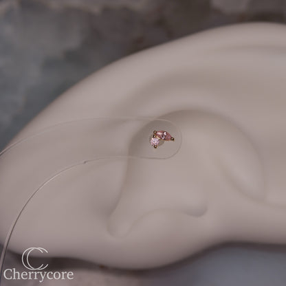 Eloria-14k Gold - Pink CZ- Threadless attachment