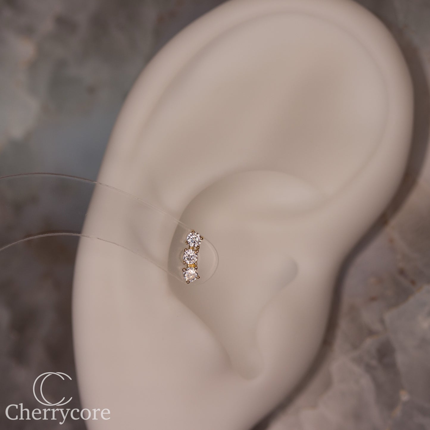 3 Gem Prong Set Arc Threadless Attachment