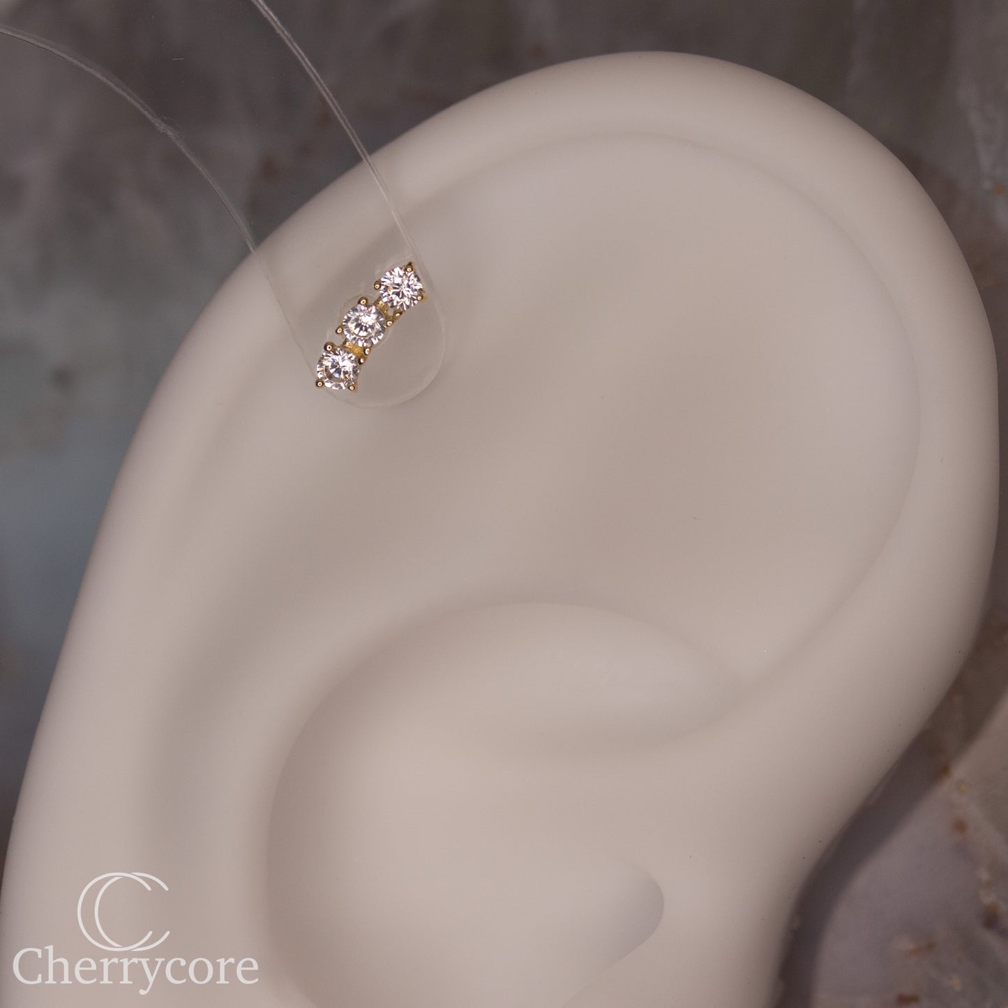 3 Gem Prong Set Arc Threadless Attachment