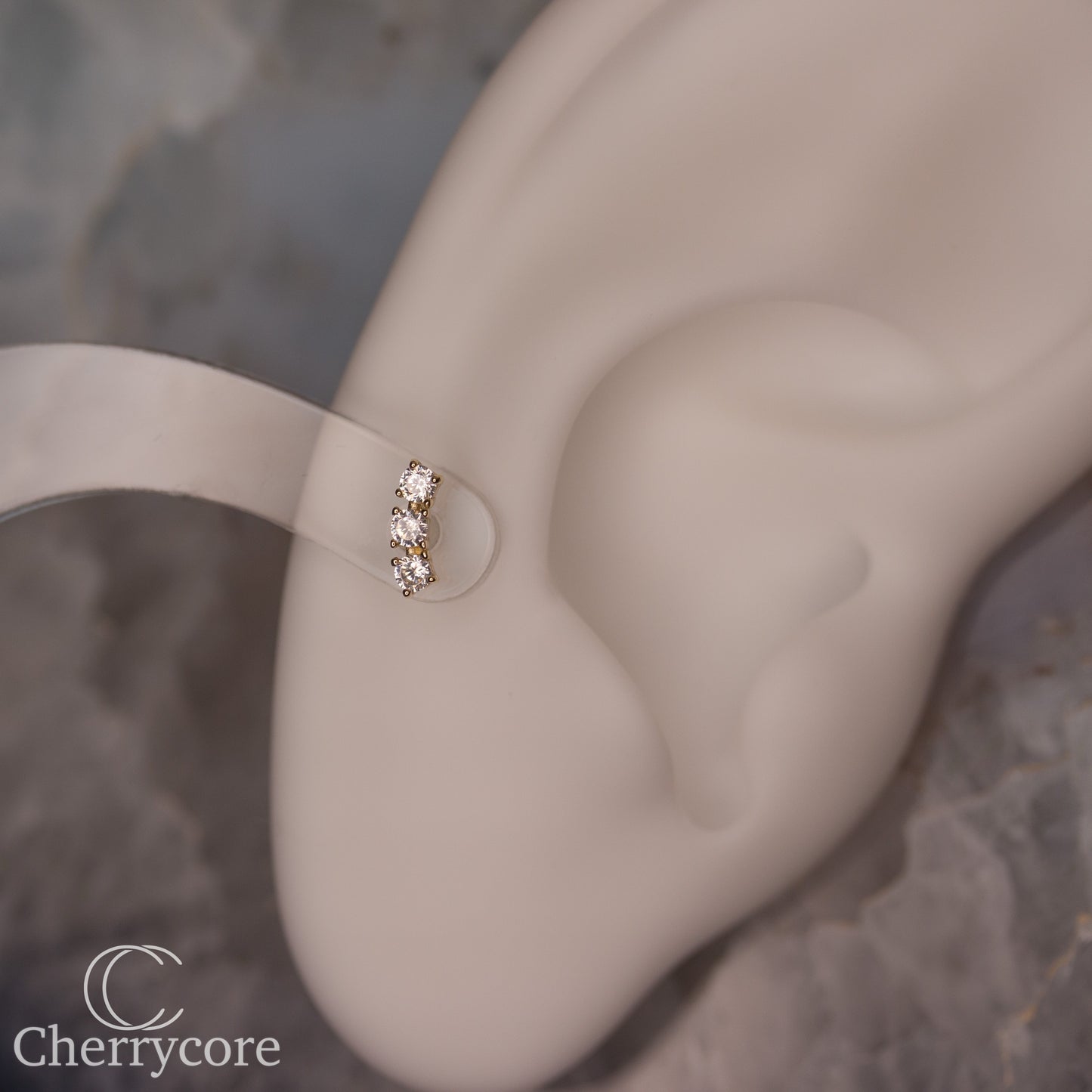 3 Gem Prong Set Arc Threadless Attachment
