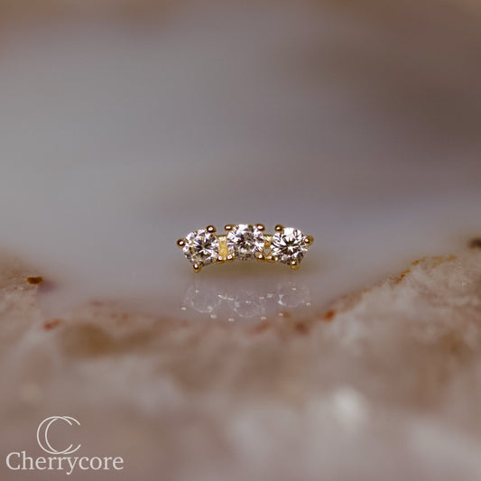 3 Gem Prong Set Arc Threadless Attachment