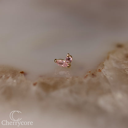 Eloria-14k Gold - Pink CZ- Threadless attachment